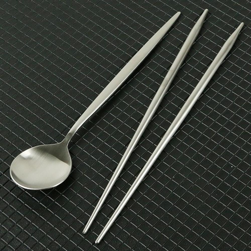 스텐 샤틴 큐링 수저세트 실버 숟가락 젓가락