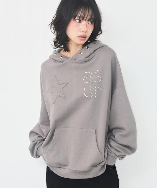 스타 아일렛 후드티 다크 그레이