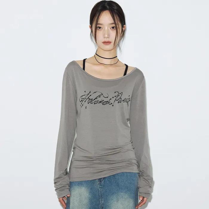 웨이브 로고 롱 슬리브 [모카 베이지]