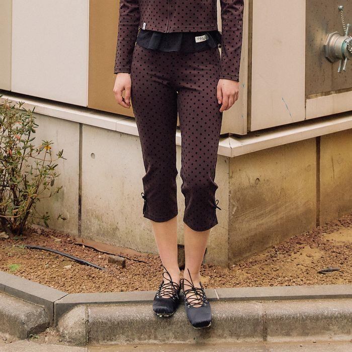 [1차 리오더] Dot Capri Pants - Brown Dot