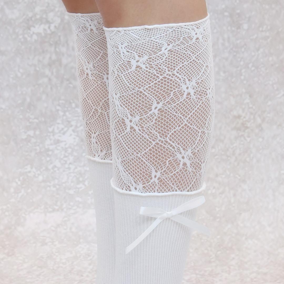 white lace socks