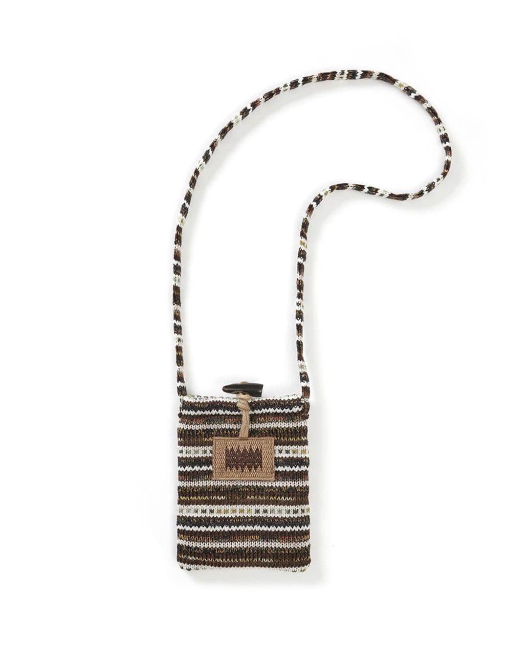 Knit sacoche bag / Brown