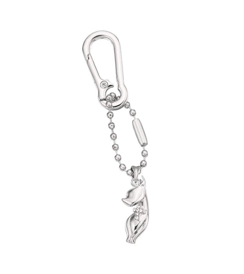 Kitty cat' silver keyring