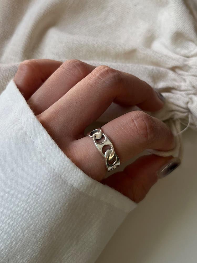 [실버925] 더블 홀 링크 반지