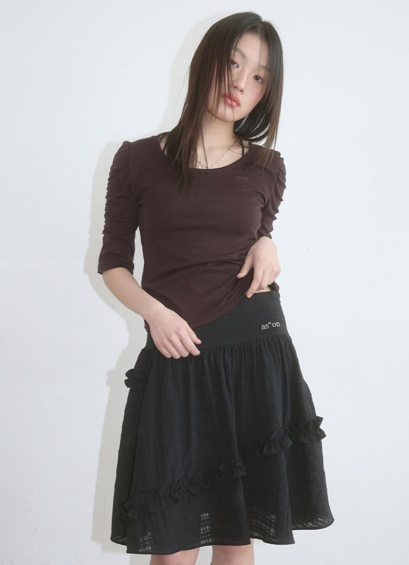 BERRY FRILL SKIRT / BLACK