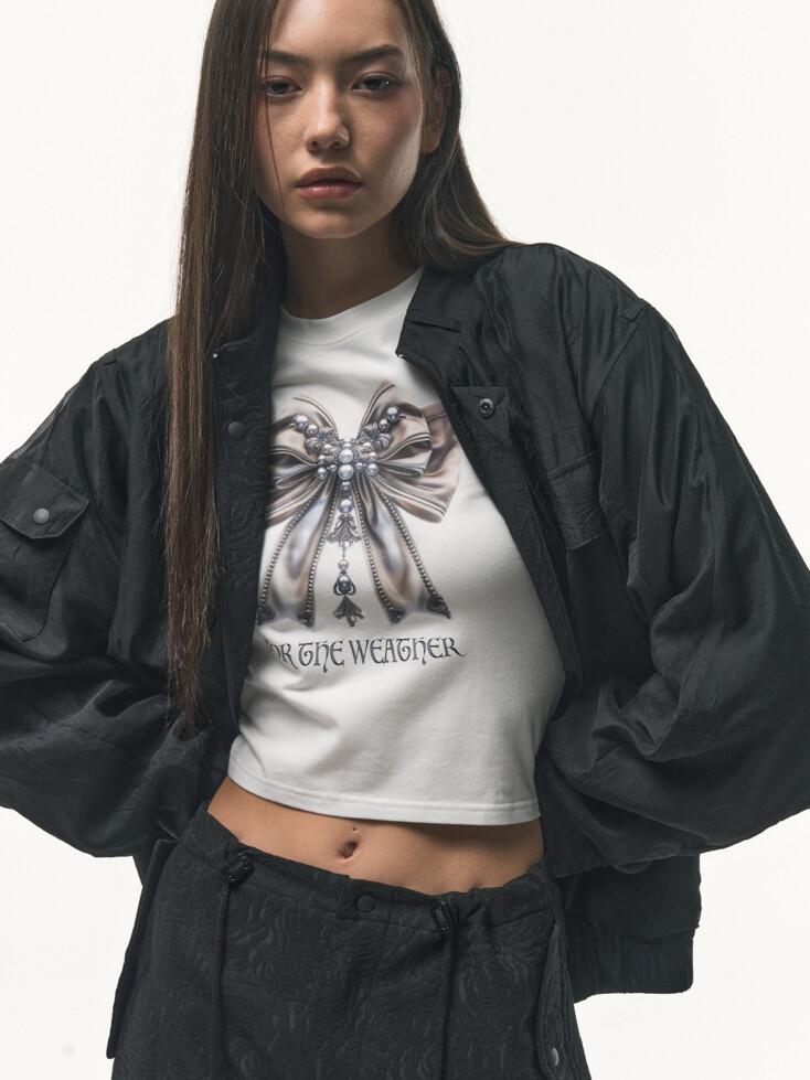 reversible rose Blouson (Black)