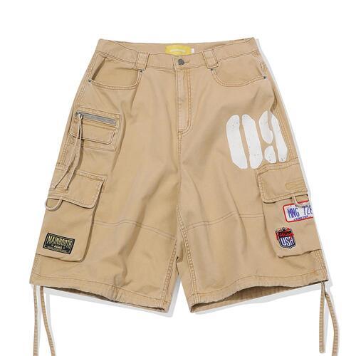 Vintage Patch Cargo Shorts(BEIGE)