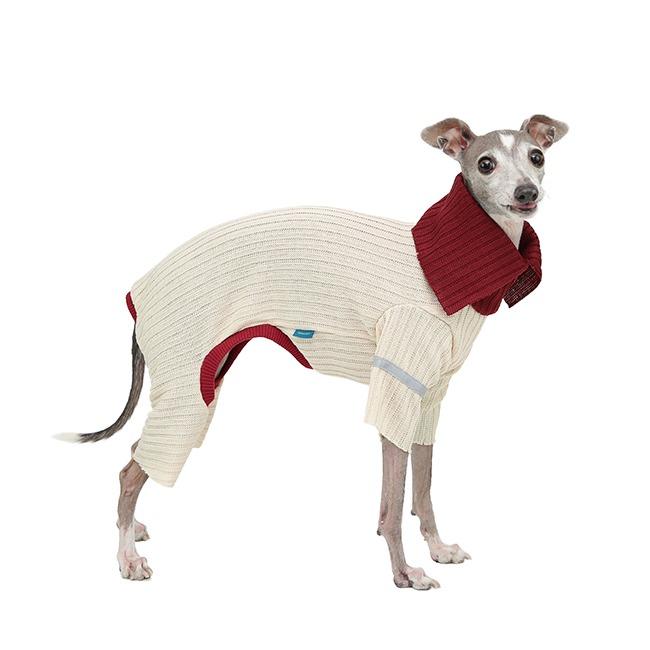 COMFORT RIBBED WEAR [IVORY/BURGUNDY]