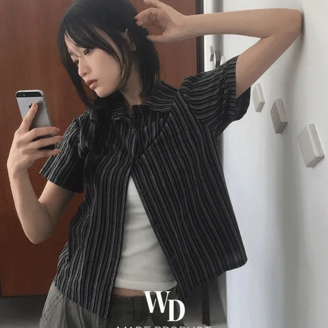 [얼리버드15%/히피무드🏹/MADE] 카논 빈티지 스트라이프 반팔 셔츠