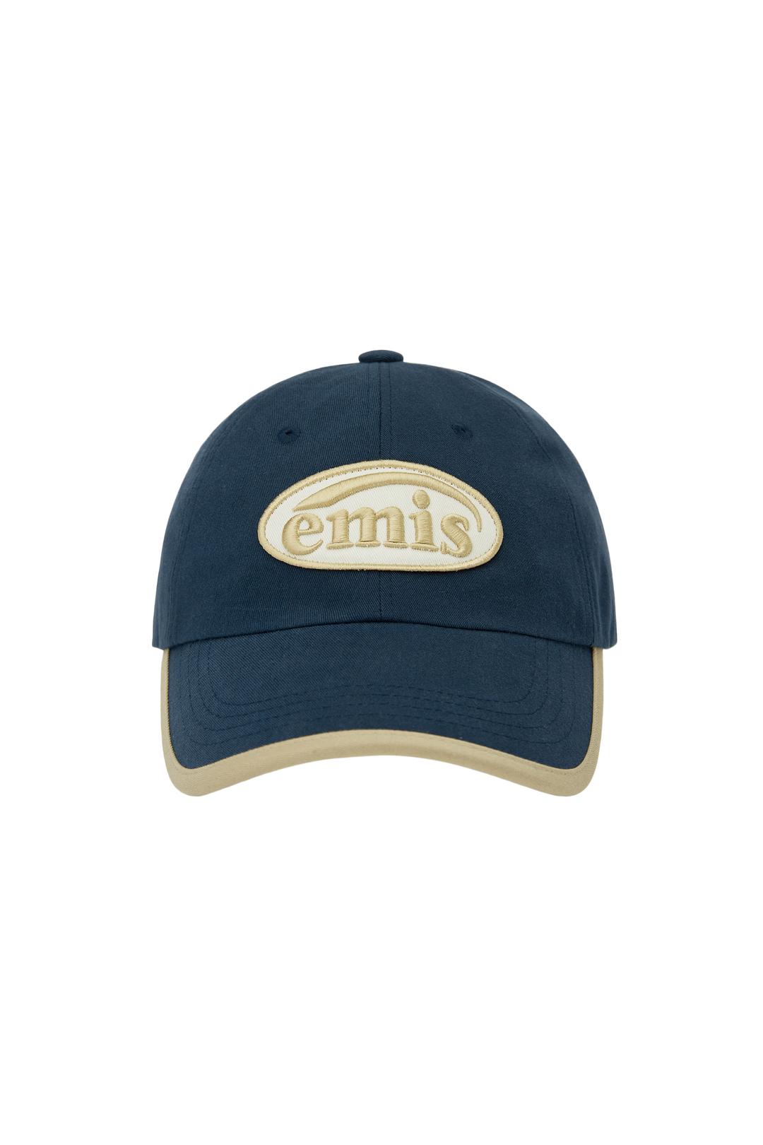 BEIGE TRIMMING BALL CAP-NAVY