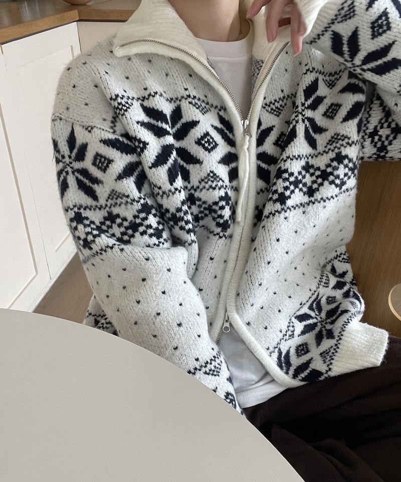 남여공용 피렌체 노르딕 투웨이 니트집업