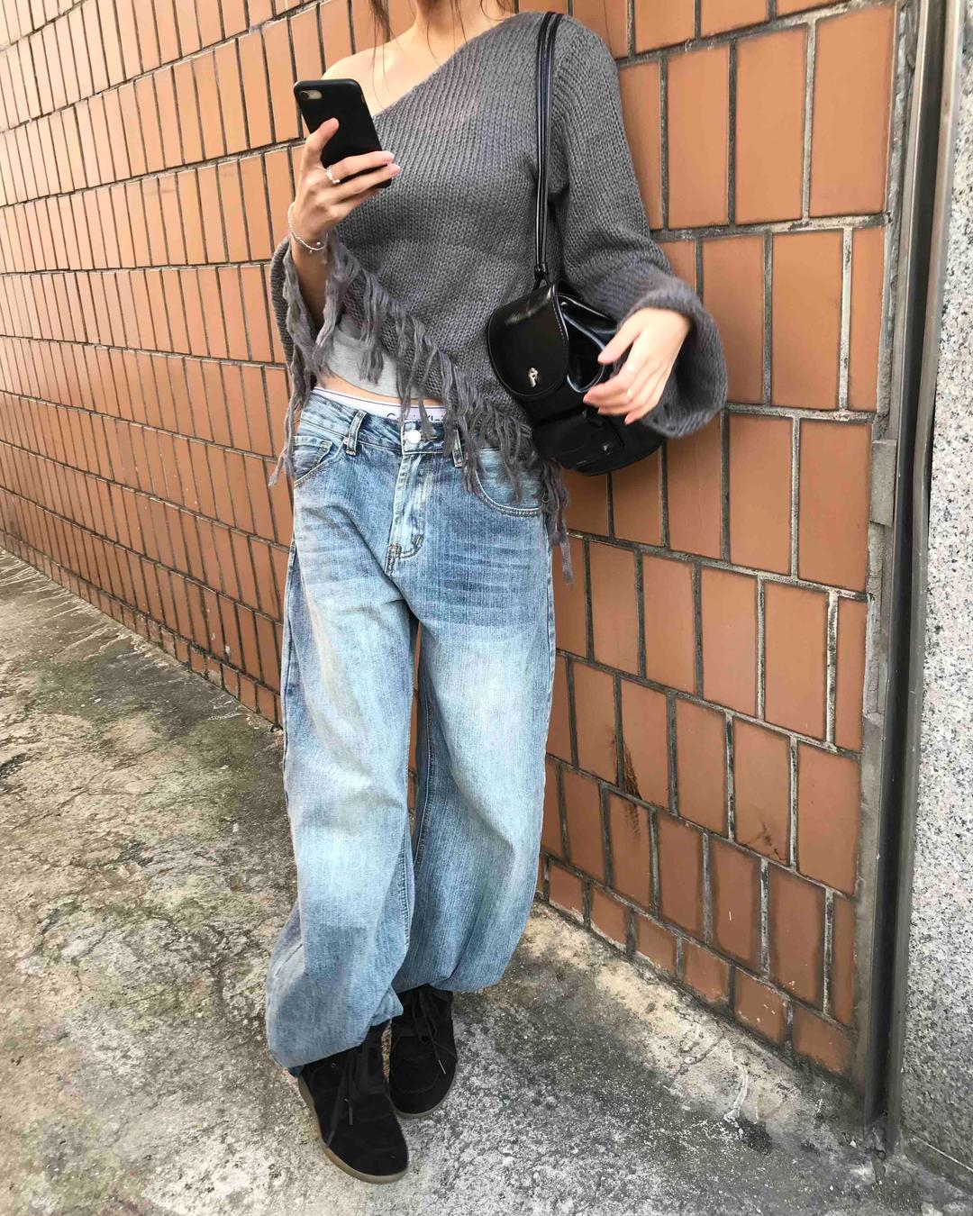 (teufti's pick) misty washed balloon denim