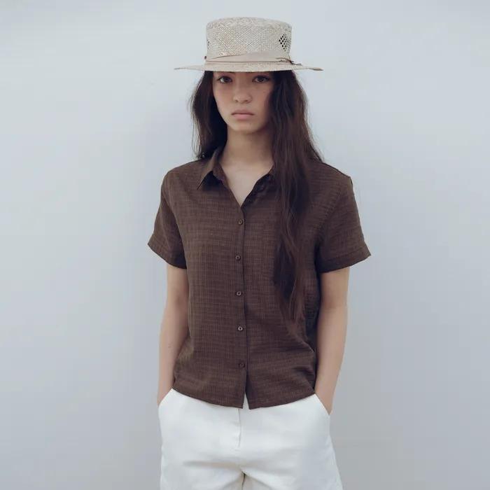 [3차 리오더] Sheer check half shirt_3colors