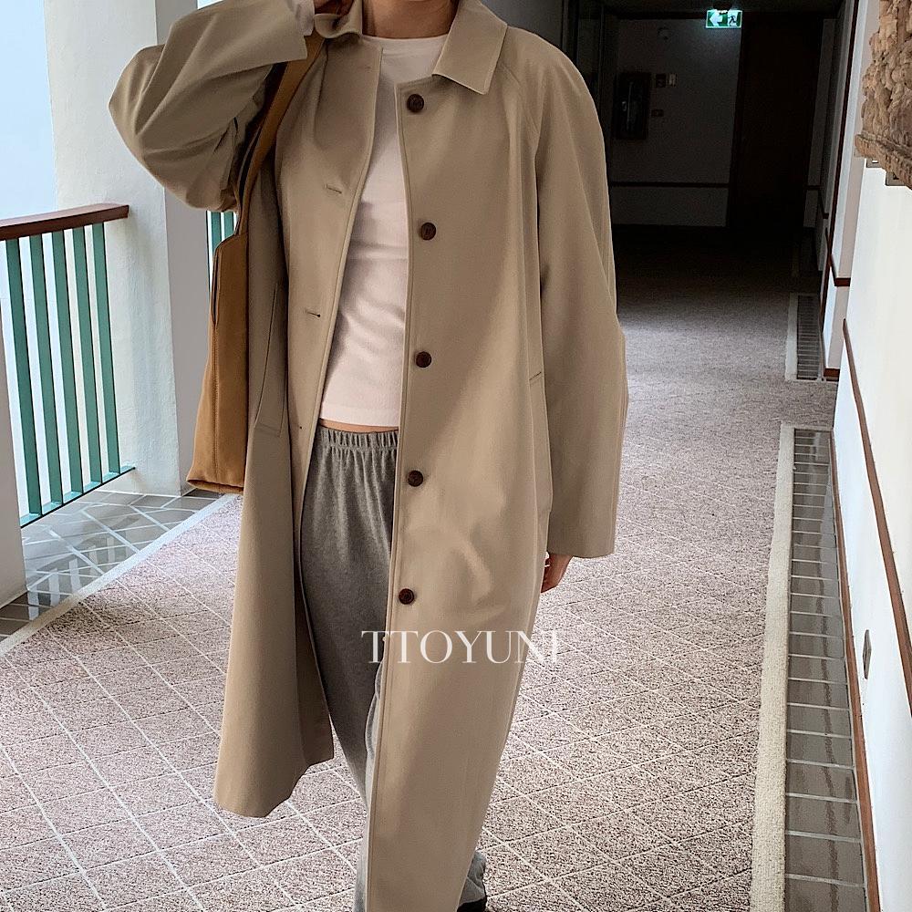 떠유니 파운더스 founders 도나 코튼 트렌치 롱 코트 싱글 봄신상 아우더 떠유니