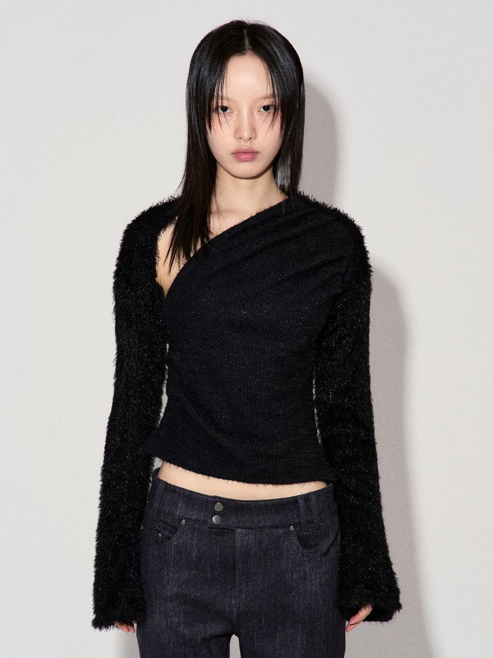 3WAY ONE OFF SHOULDER TOP_BLACK