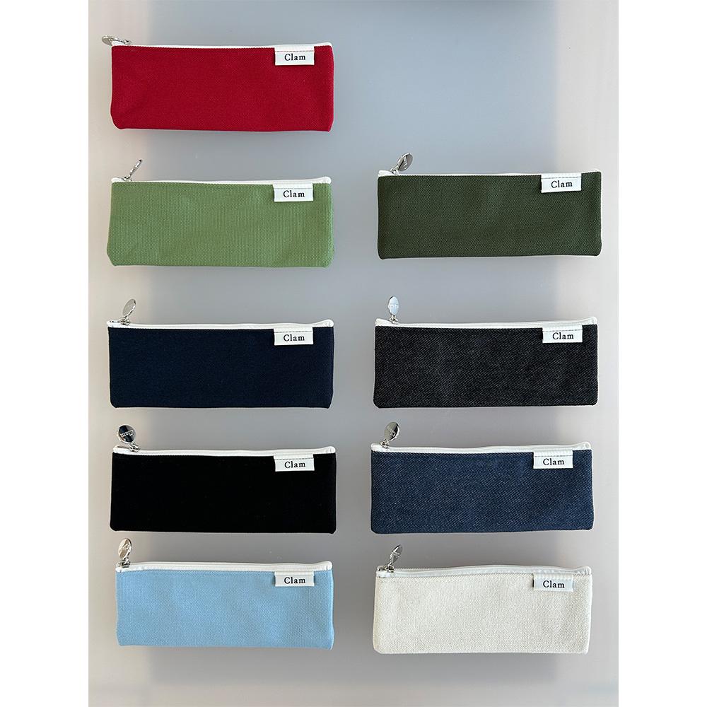 Clam flat pencilcase _ Canvas (9color)