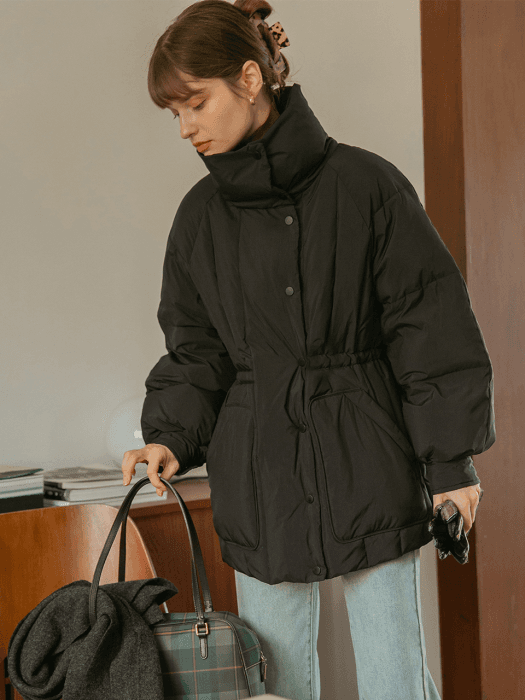 JADE stand collar down padding_black