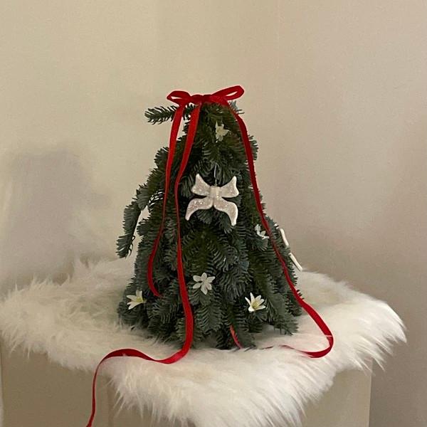 [viviflo] chriistmas mix mini tree 크리스마스 믹스 미니트리+리본오너먼트 2p (바로배송)