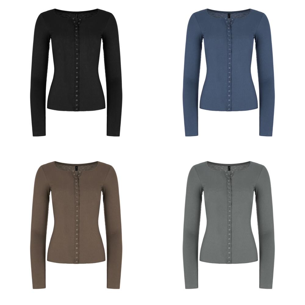 (자체제작)Button Long Sleeve 티-4colors