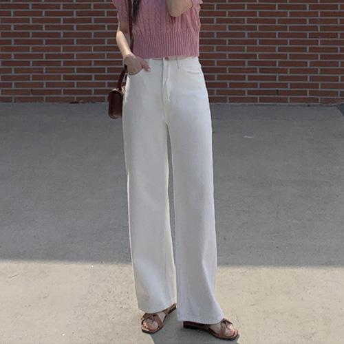 [베스트재진행10%✨][와이드팬츠] 플레인 코튼 세미와이드 팬츠 (숏/미들/롱)