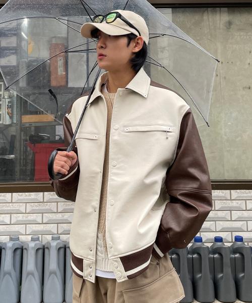 웨스턴 바시티 자켓_브라운