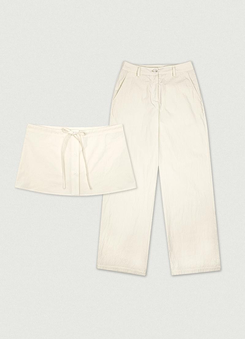 2nd/ Layered Cotton Pants [ivory]