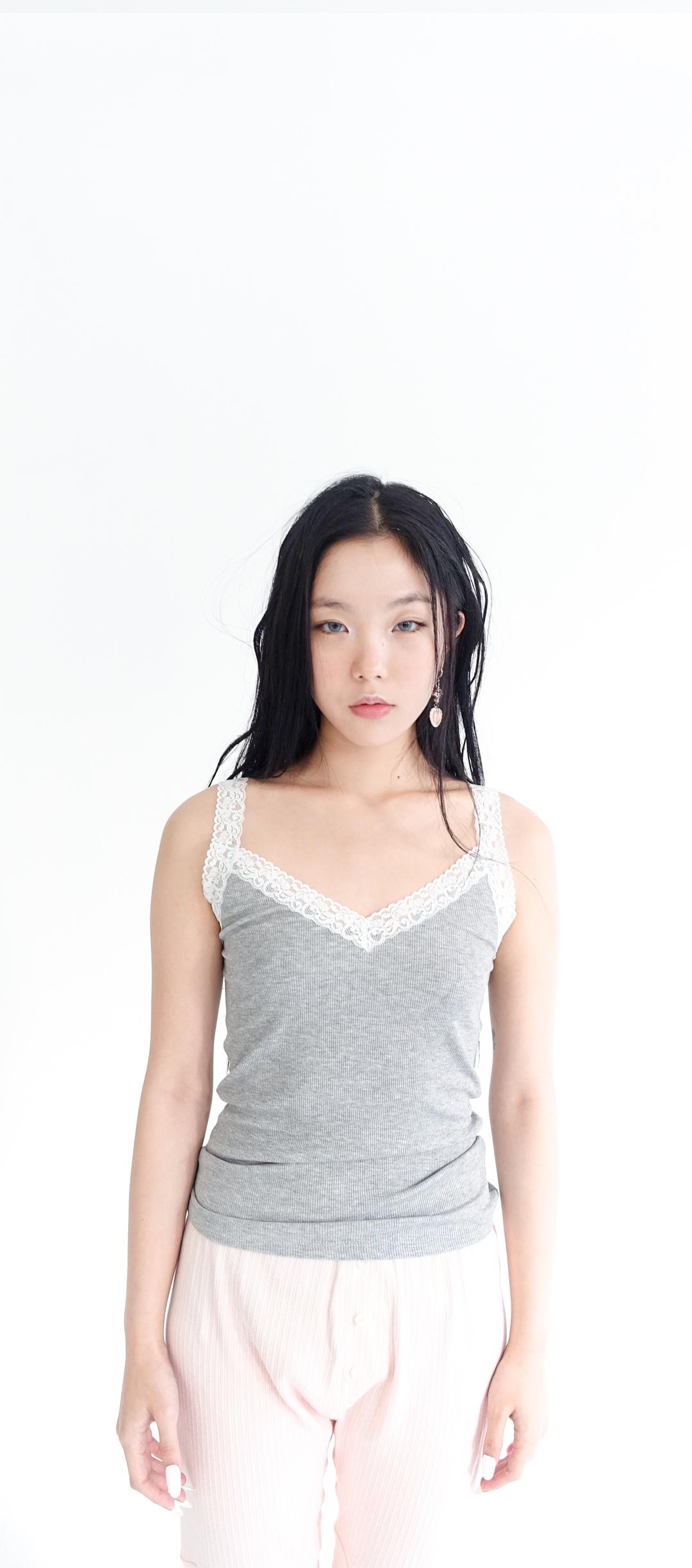 ribbed lace sleeveless