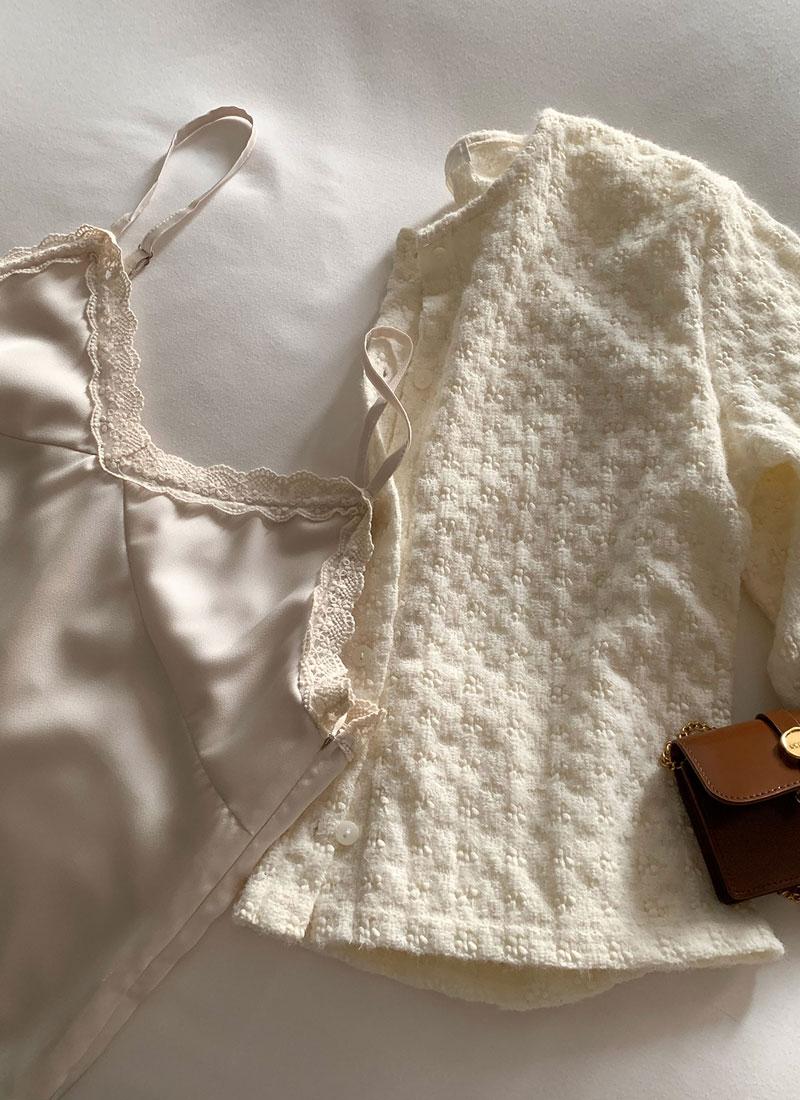 위브 새틴 레이스 슬리브리스