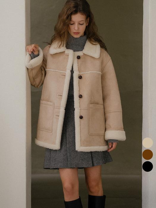 [프리오더]Wool shearing collar suede mustang coat_3color