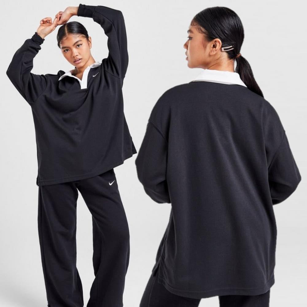 나이키 여성 오버사이즈 럭비티 폴로티 카라티 FB8721-010