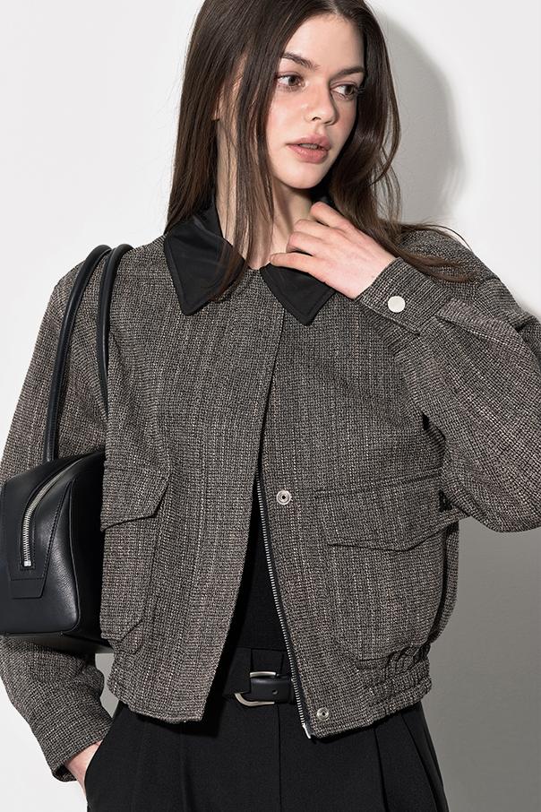 노바 배색 카라 블루종 자켓