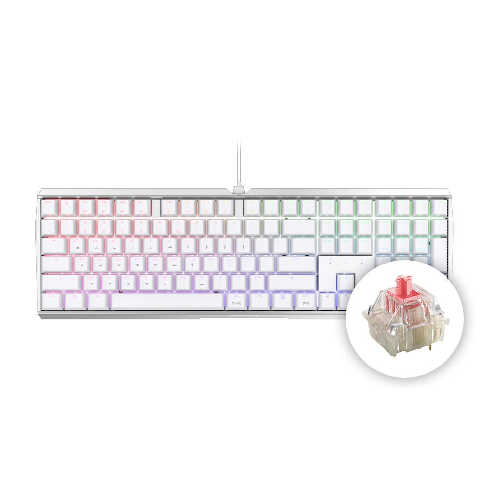 [N도착보장] 체리키보드 MX 3.0S RGB 무보강 체리축 게이밍 기계식 키보드 화이트 저소음적축