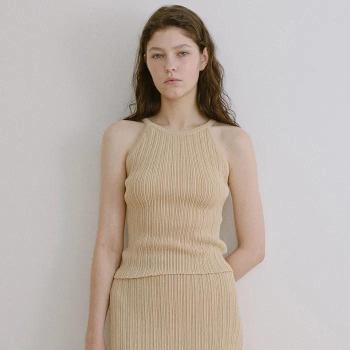 [3rd]_Ally pleats knit sleeveless(3color)