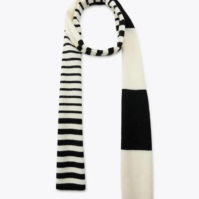 자라 모던 스트라이프 울블렌드 니트 스카프 1023/213 BLACK / WHITE