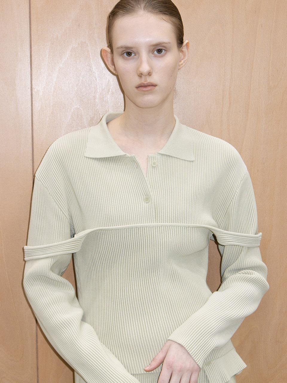 HIGH TWIST RIBBED KNIT CARDIGAN [MINT]