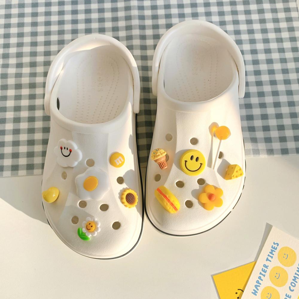 노랑 꽃 계란후라이 크록스지비츠 호환 세트 12pcs 참 신발악세사리