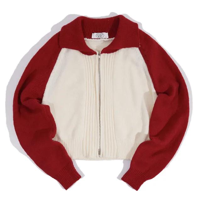 Combi knit in red