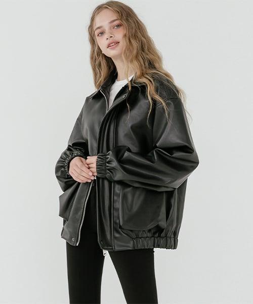 (SUEDE Ver.추가)Overfit leather band blouson