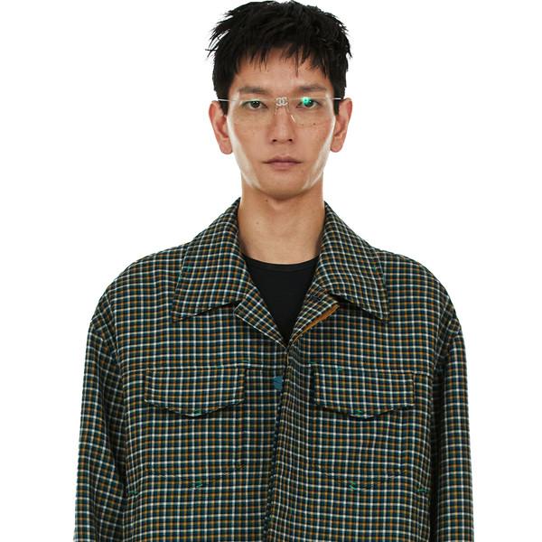 Reverse tartan jacket (yellow-blue)