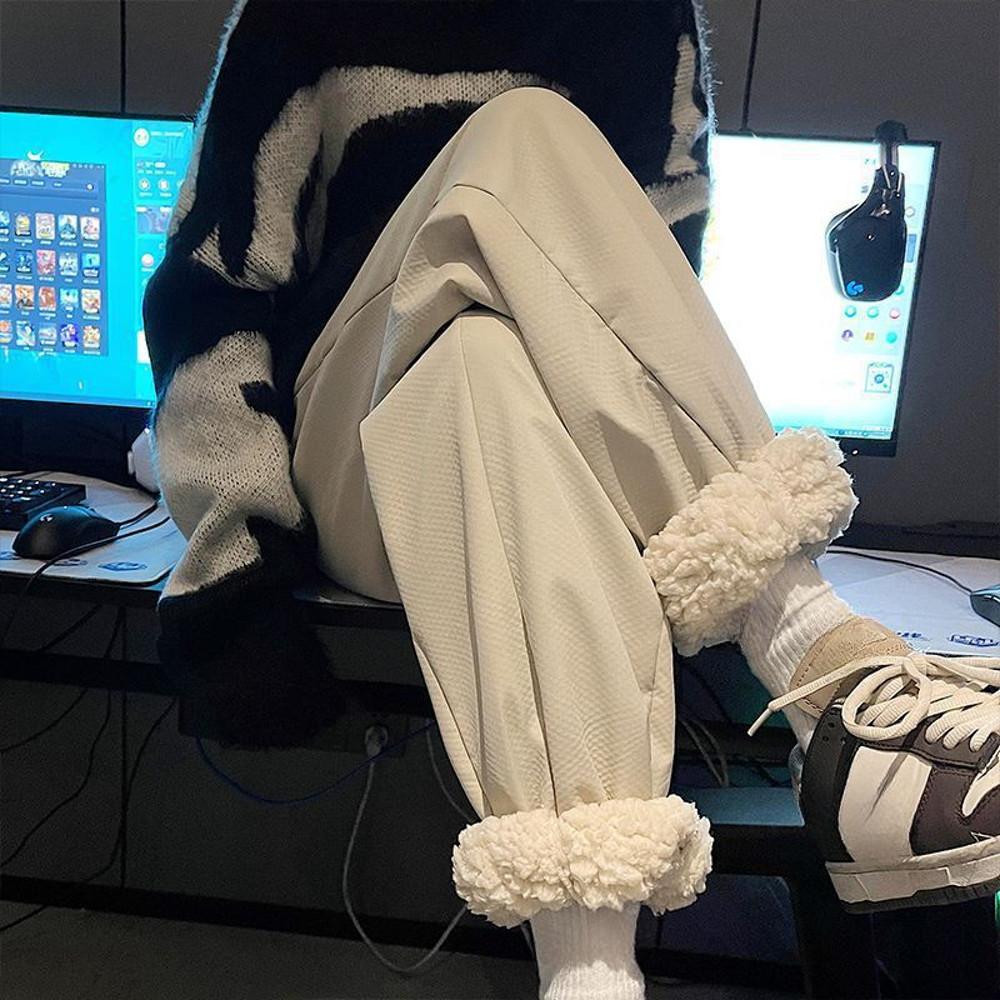 양털 기모 바지 겨울 따뜻한 양모 여성 방한 트레이닝바지