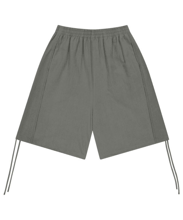 038 LINE COTTON SHORTS GREY