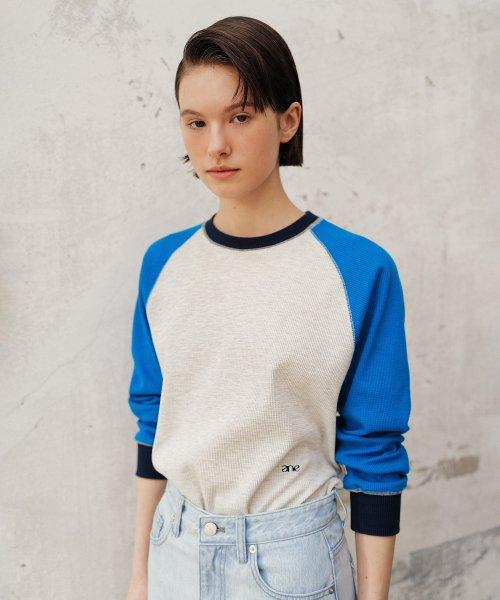 Raglan waffle tee (blue)
