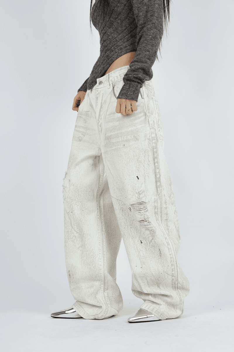 데미지 페인팅 팬츠