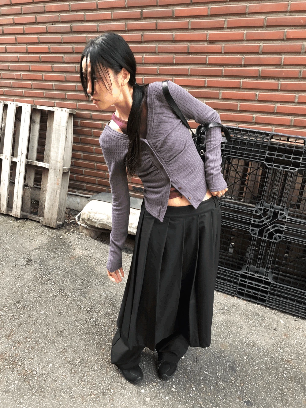 포리 롱스커트 팬츠