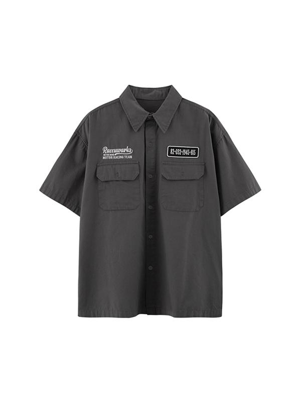 빈티지 카고 워크 셔츠(더스티그레이)