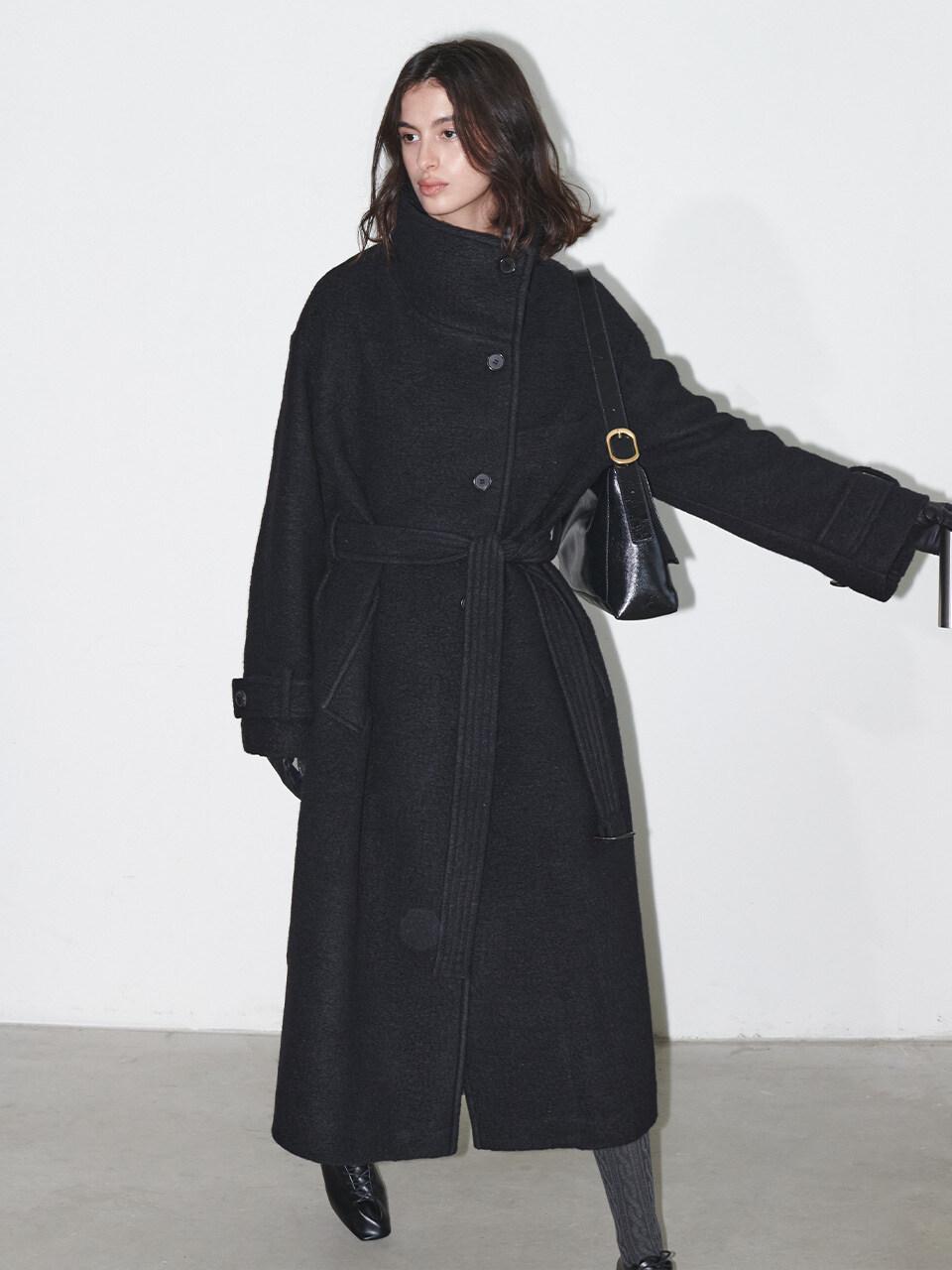 [12/24 예약배송]Belted High-Neck Long Coat SW4WH914-10