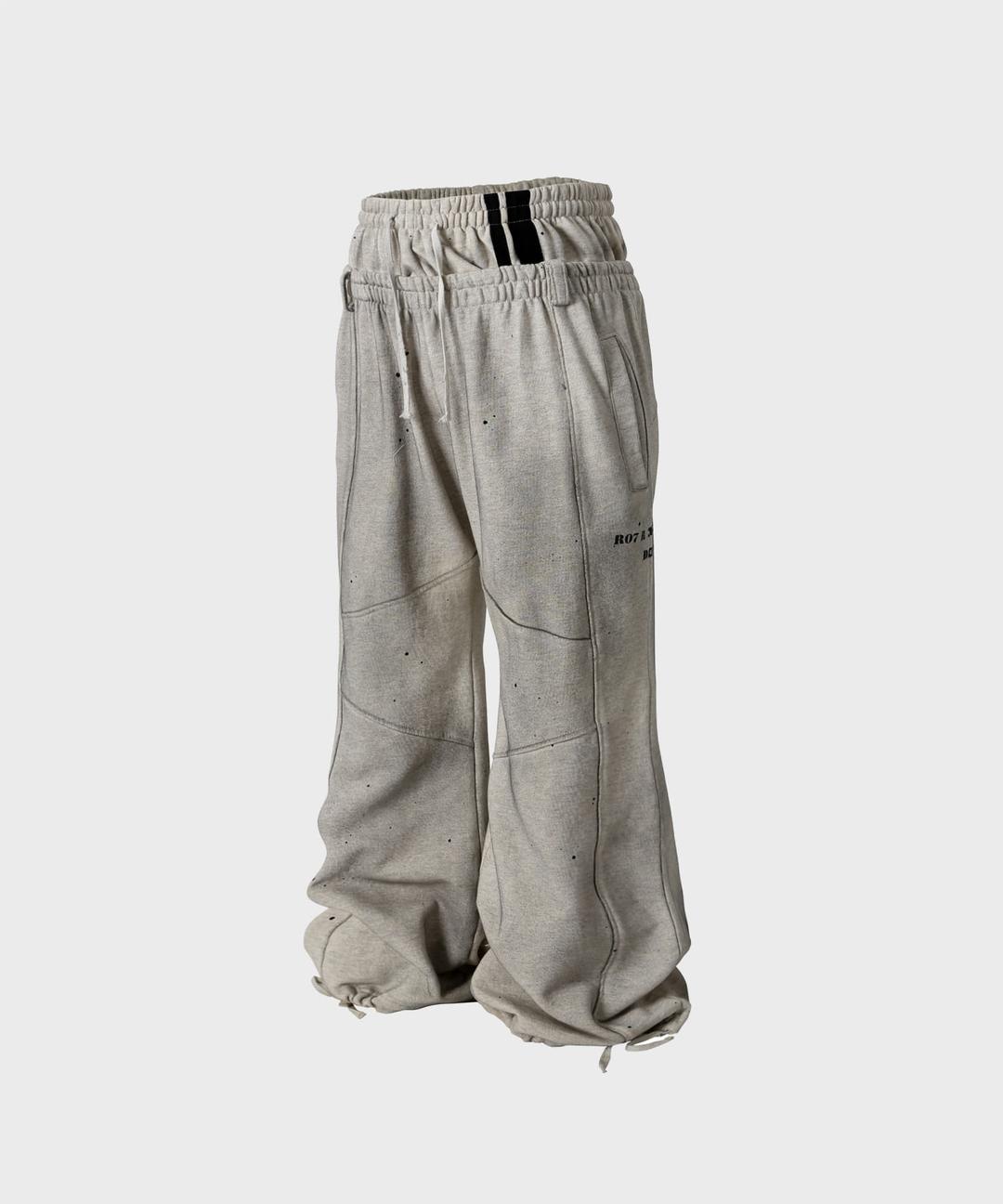 DIRTY DOUBLE WAIST SWEATPANTS OATMEAL