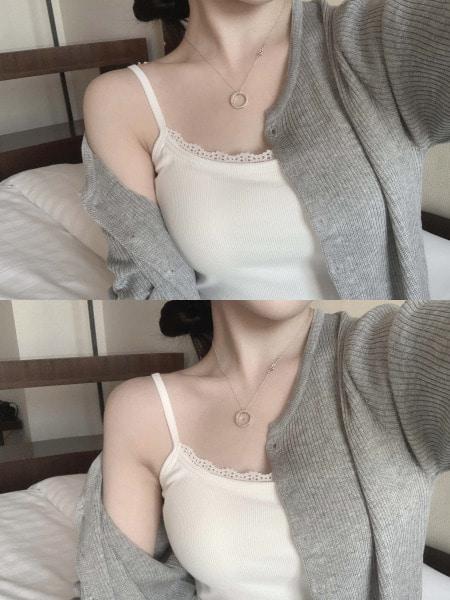 어베러데이 페이 레이스 캡내장 슬리브리스 브라탑 - 3C