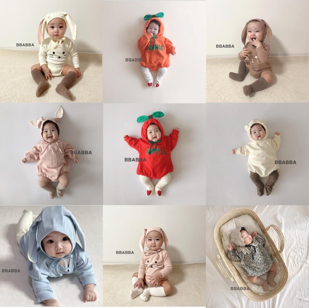홀릭메이드 신생아 50일 6개월 돌 아기 바디슈트 빠빠 23 가을 사과 과일옷 출산 선물