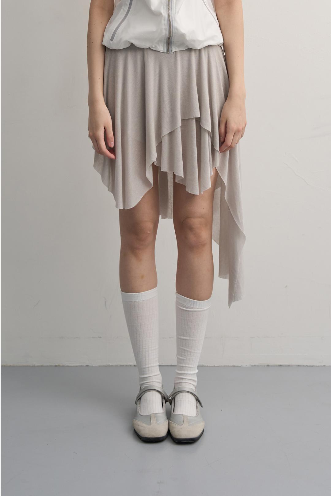EAZY LAYERED CUT SKIRT-GRAY